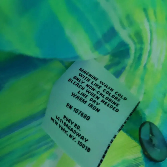 Ruby Rd. Women's Button-Up Shirt Size 1X Multicolor 100% Linen Roll Tab Sleeves - Picture 5 of 9